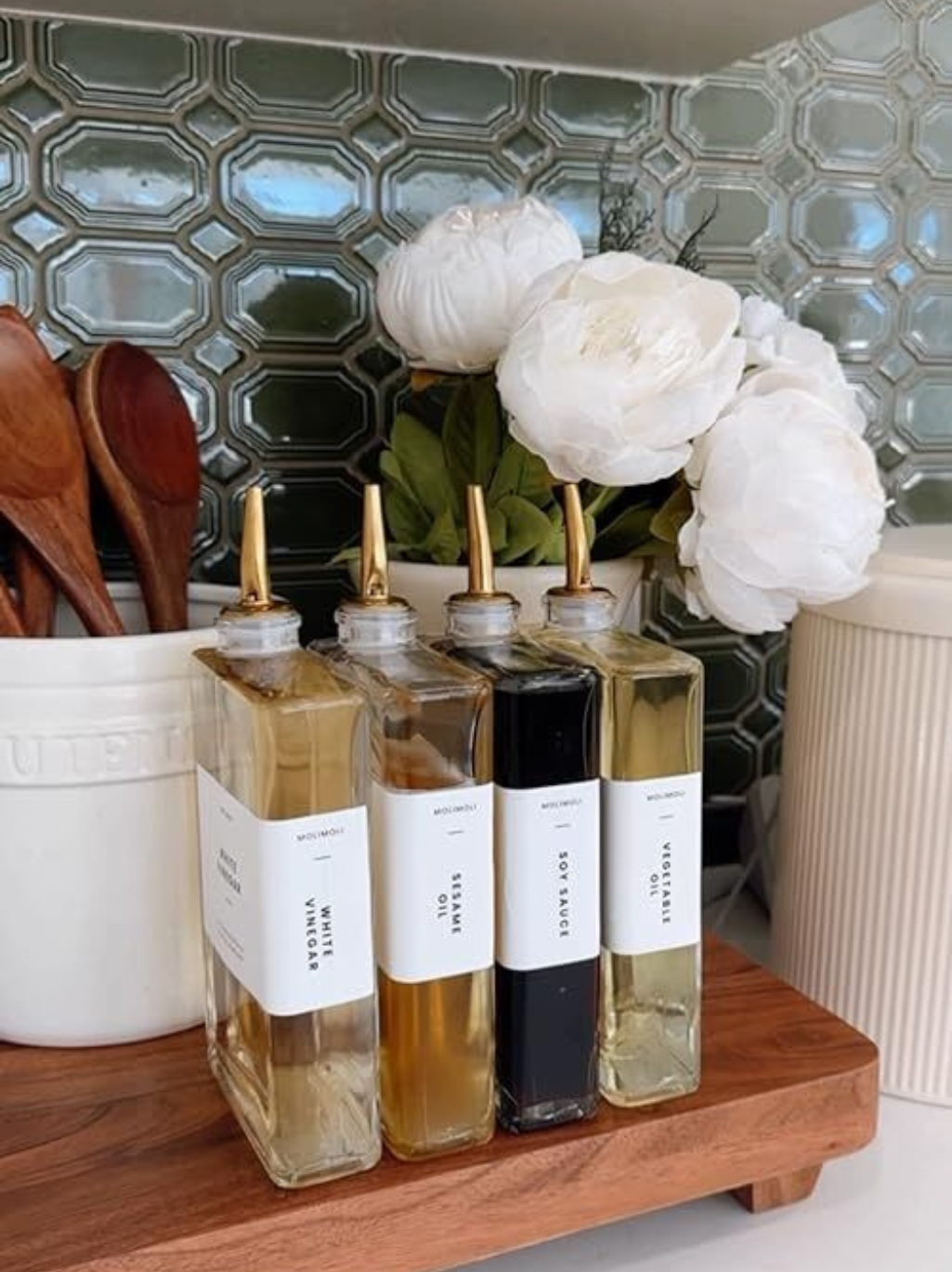 Premium Glass Oil & Vinegar Dispenser Bottle – Modern Kitchen Essentials