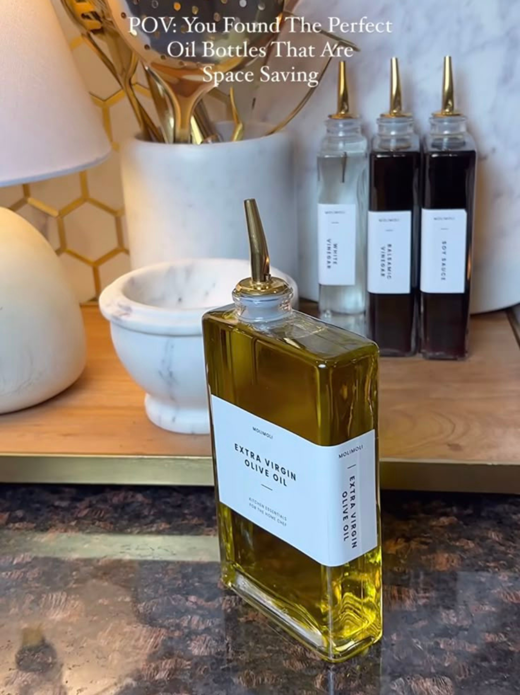 Premium Glass Oil & Vinegar Dispenser Bottle – Modern Kitchen Essentials