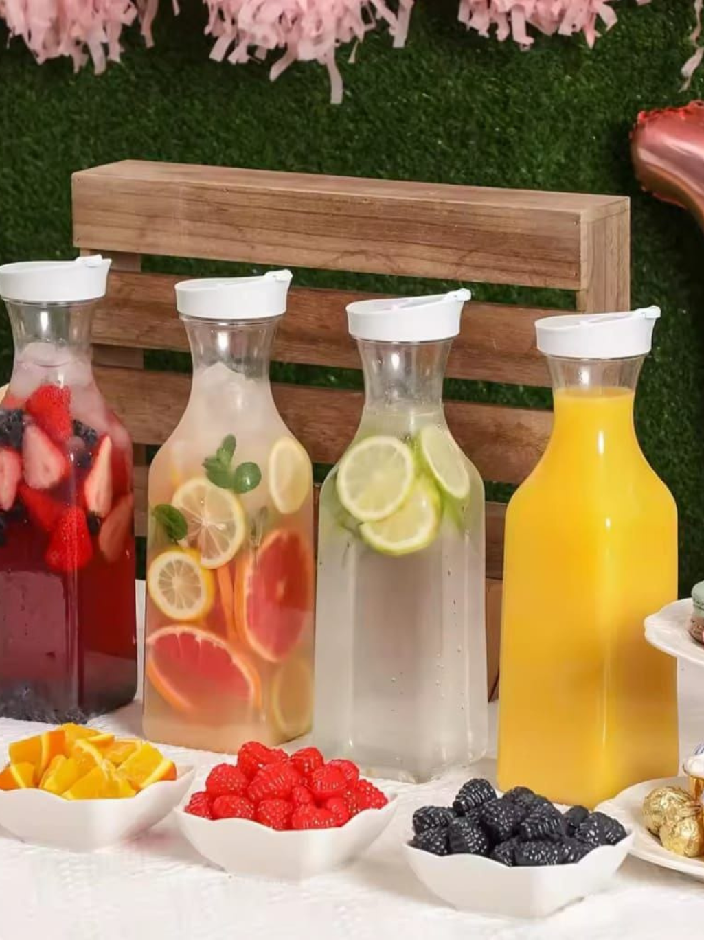 Acrylic Beverage Bottles – Sleek Square Design (1.5L Capacity)