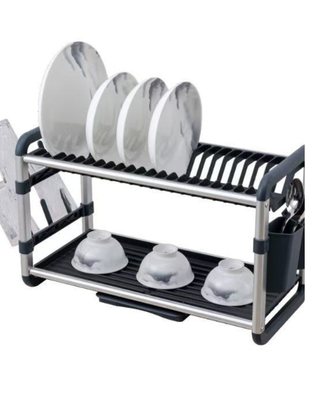 2/3-TierPremium Dish Drying Rack with Drain Tray & Utensil Holder – Space-Saving Kitchen Organizer