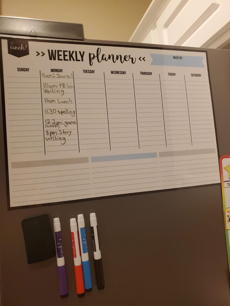 Magnetic Weekly Planner (Fridge)