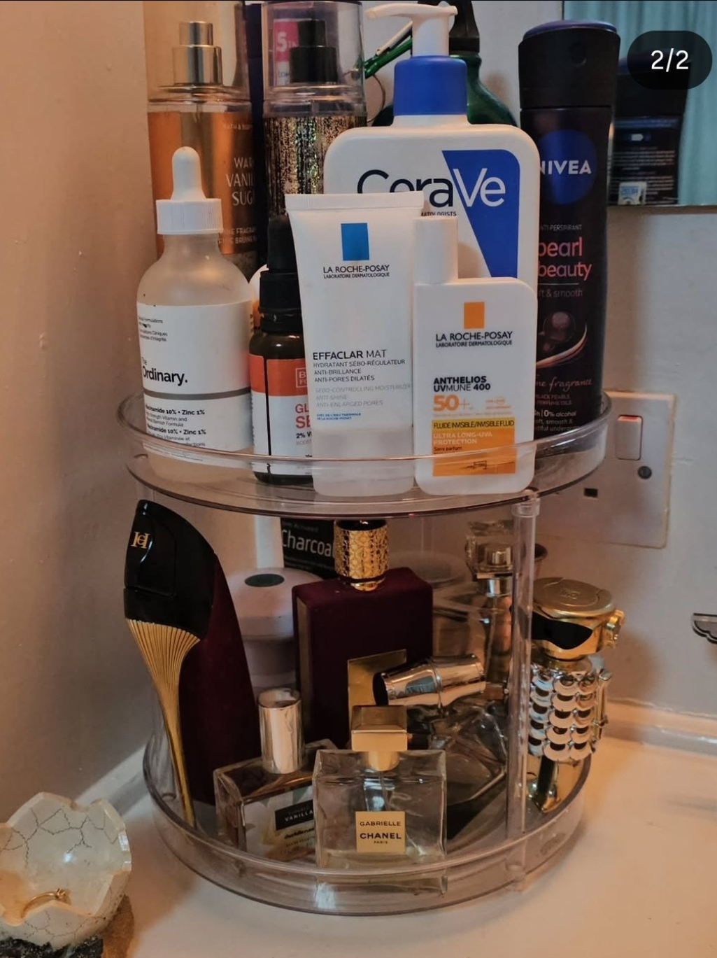 2 tier clear rotating organiser(Lazy Susan)