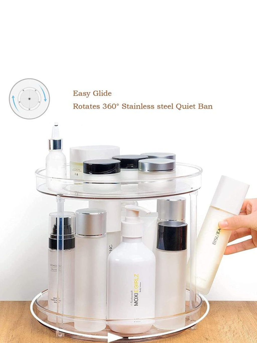2 tier clear rotating organiser(Lazy Susan)