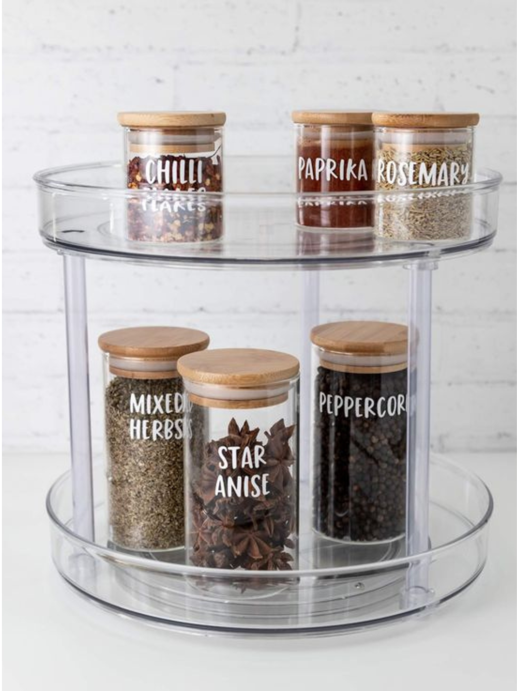 2 tier clear rotating organiser(Lazy Susan)