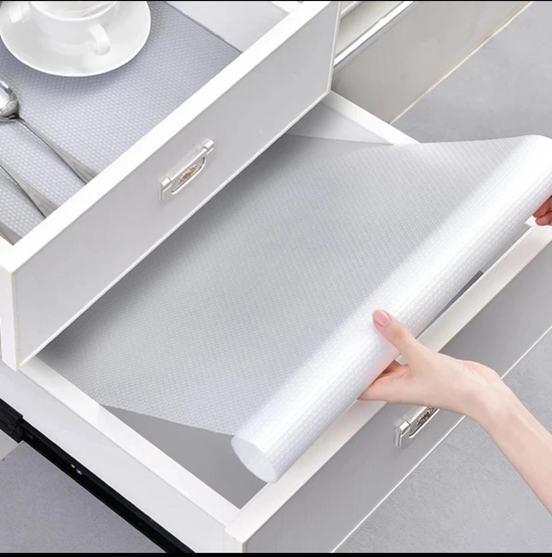 Clear non-slip drawer liners