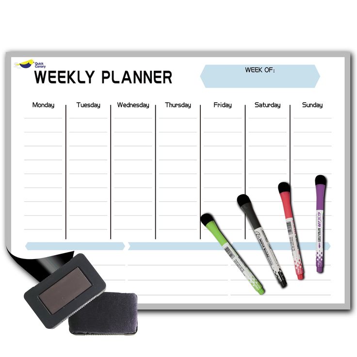 Magnetic Weekly Planner (Fridge)